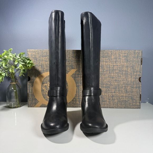 Born Saddler Black Leather Knee High Boots Women Size 5 M - Picture 4 of 10
